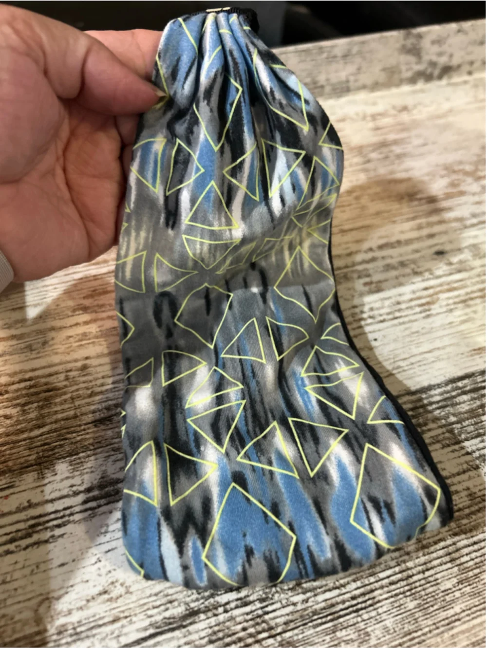 Women's Unbranded Geometric Print Hair Headband One Size Grey Blue
